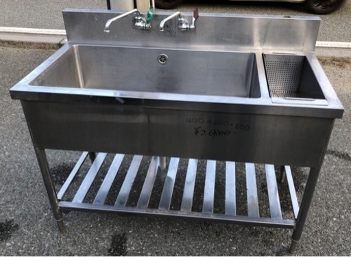 ⭐︎中古品　ゴミ入れ付き1槽シンク　1200×600×800mm  厨房用品⭐︎