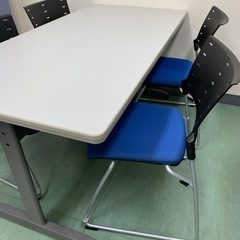 【受渡終了】会議用・ミーティング用机 & イス4脚 セット