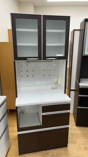 ★ジモティ割あり★　ユーアイ　食器棚　 H193×W77×D51 クリーニング済み SJ1105