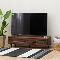 【超美品‼️】定価59,900円♪ 現行モデル ニトリ 150cm幅ローボード《レッタ150MBR》 テレビ台 ミドルブラウン♪ 