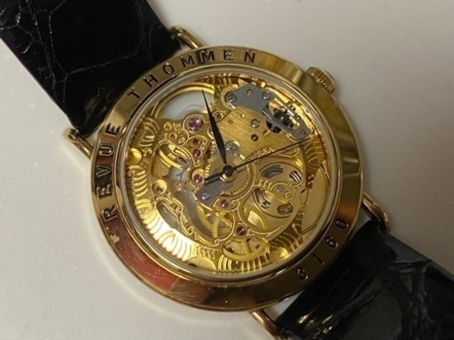 REVUE THOMMEN  3160 スケルトン文字盤 手巻き 機械式 腕時計 稼働品 ラウンドフェイス