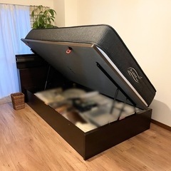 ※お問い合わせ多数のため、受付終了させていただきます※【美品】ニトリ セミダブル 跳ね上げ式ベッド マットレス