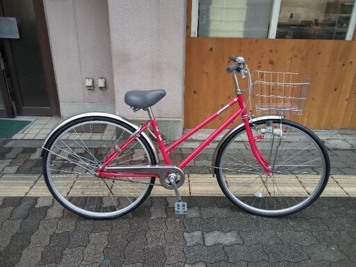 [日本製](SHIONO)27吋 シティーサイクル シングル/レッド