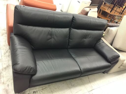 新入荷！！　2人用ソファー　ブラック　背もたれ取り外し可　 幅(W)1800mm × 奥行(D)800mm × 高さ(H)930mm