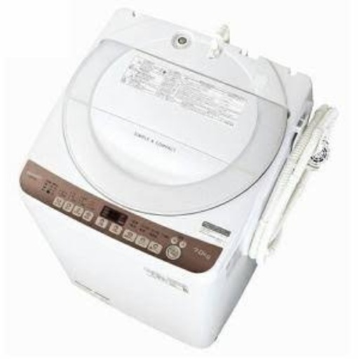 洗濯機　SHARP 全自動　ES-T712 白