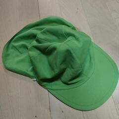 保育園の帽子(黄緑色×白)