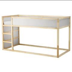 マット付き IKEA イケア KURA ベッド 2段ベッド ロフ...
