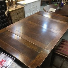 アンティーク/ダイニング3点セット/ドローリーフ／ブルボーズレッグ /英国製