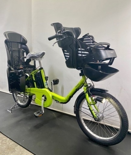 関東全域送料無料 保証付き 電動自転車 パナソニック ギュットミニ 20インチ 8.9ah 3人乗り 黄緑色
