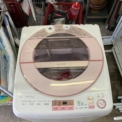 万代店 美品 SHARP 8kg 穴なしサイクロン洗浄!!夜でも安心の低