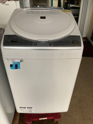 ☆中古￥23,800！【会員価格￥21,800】SHARP　8.0kg洗濯機　家電　2018年製　ES-TXSC-W型　【BA081】