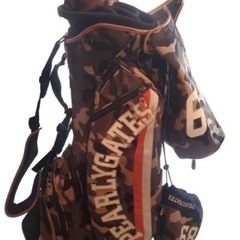 PEARLY GATES/パーリーゲイツ/スタンド式 カモフラ キャディーバッグ/限定品/数量限定/ミリタリー/迷彩/オレンジライン