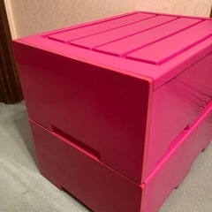 【引取のみ】ピンク引き出しチェスト2個セット収納ボックス