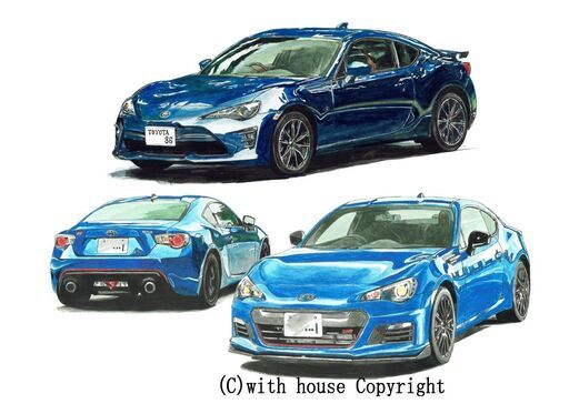 NC-429 TOYOTA86/スバルBRZ S WR 限定版画 直筆サイン有 額装済 作家 平右ヱ門