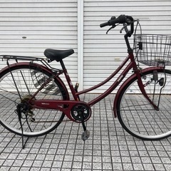 【ネット決済・配送可】【26インチ自転車】6段変速付　大きめバス...