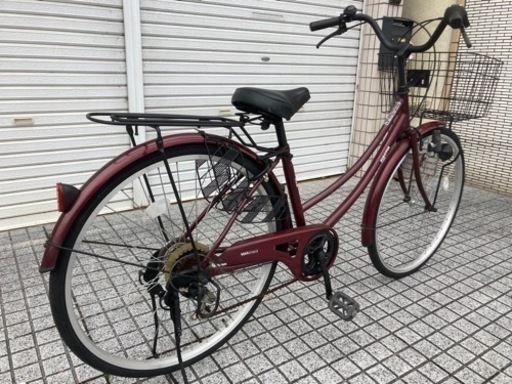 【26インチ自転車】6段変速付　大きめバスケット　鍵新品❗️スペアキーあり　若林自転車　膳所店　SALE中❗️ 26インチ自転車】6段変速付 大きめバスケット 鍵新品❗️スペアキー