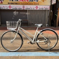 【早い者勝ち!!】中古自転車 27インチ アルミフレーム 6段変速 オートライト 新品パーツ多数使用