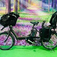 ➁ 4766子供乗せ電動自転車ブリヂストン3人乗り新品20インチ良好バッテリー