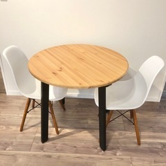 IKEA イケア 丸型天板テーブル 椅子2脚セット