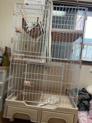 猫用ケージ 2階建て