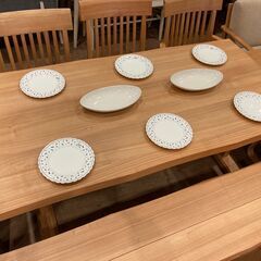 【愛品館市原店】ベンチダイニング５点セット