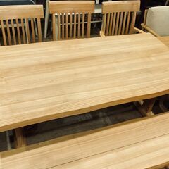 【愛品館市原店】ベンチダイニング５点セット