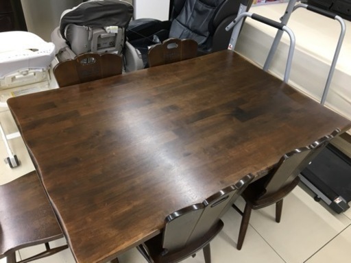HJ177【中古】Karimoku カリモク家具 ダイニングセット 椅子5脚 テーブル 食卓