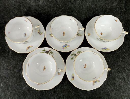 □Herend ヘレンド ロスチャイルドバード ティーカップ&ソーサー 5客