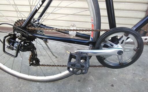 クロスバイク ダンロップ 7段変速 ブラック 配送無料