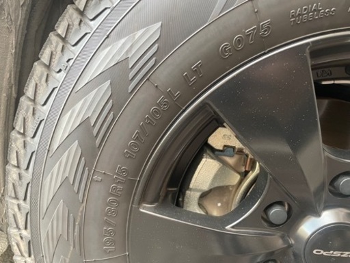 BRANDLE ブランドル S165B 6.00-15 6H/139 セミグロスブラック アイスガードSUV G075 195/80R15 200系ハイエース・200系レジアスエース