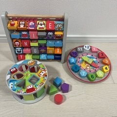 木　おもちゃ　セット　時計　英語　知育玩具