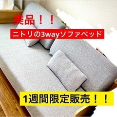 【美品！】ニトリ　3wayソファベッド