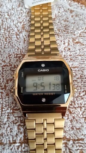 【CASIO】天然ダイヤ付き A-159WGED-1