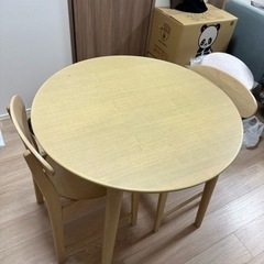 【ネット決済】ダイニングテーブル／椅子２脚
