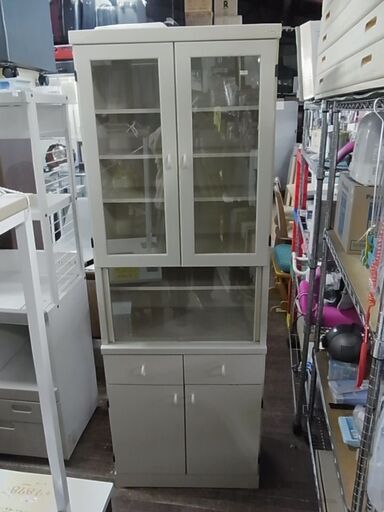 食器棚　キッチンボード　ダイニングボード　2ドア　開き戸　スライド扉　引き出し　台所収納　キッチン収納家具