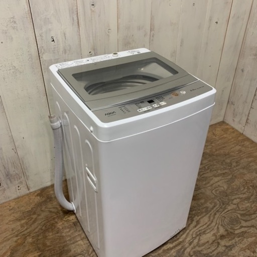 2/20 終 2020年製 洗濯機 AQUA AQW-GS50J 5㎏ ガラストップ 菊TK