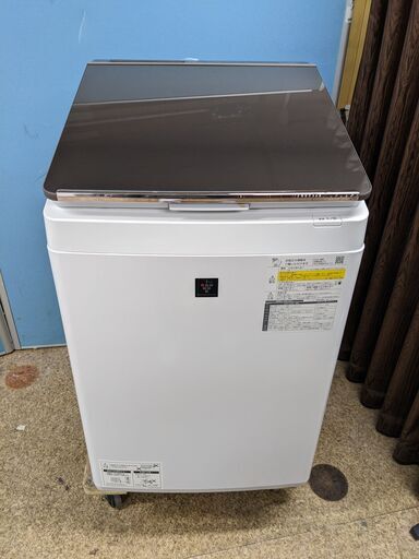 2020年製 SHARP 電気洗濯乾燥機 10.0kg 洗濯/乾燥 10.0kg/5.0kg ES-PW10E-T 超音波ウォッシャー搭載 スタイリッシュデザイン 穴なし槽