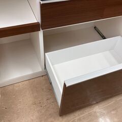松田家具 2面レンジボード スライドカウンター 収納 No.2411○ ※現金