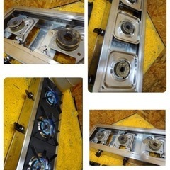 (881-05) 高年式 RINNAI リンナイ 業務用 3口ガスコンロ LPガス用 RSB-306A 2022年製 卓上コンロ ガスホース付き 中古 厨房 飲食店 店舗