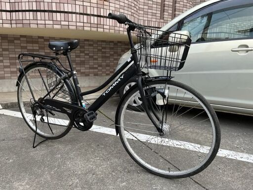 【メンテナンス済み即のりOK】サイクルベースあさひ　27インチ　シティサイクル　６速　ブラック　LEDオートライト、前かごカギ付き　鹿児島市 メンテナンス済み即のりOK】27インチ シティサイクル 6速 ブラック