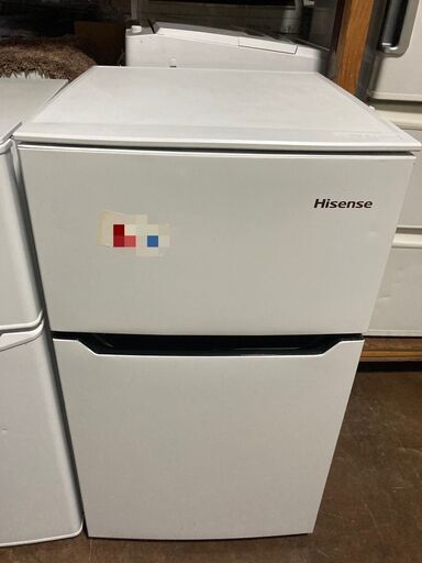 ☆中古￥9,800！【会員価格￥8,800】Hisense　93㍑2ドア冷蔵庫　家電　2019年製　HR-B95A型　幅48cmｘ奥行55cmｘ高さ86cm　【BA104】