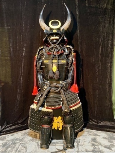 【新品、本物、当店在庫だから安心】 現代甲冑着用等身大成人用 牛角両脇立日月輪前立 その他