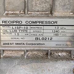 現物確認歓迎 初期不良対応します 動作品 イワタ 10Kgf/c 