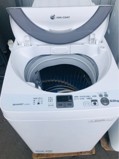 5KM以内配送無料　５.５KG シャープ SHARP ES-GE55N-S 全自動洗濯機