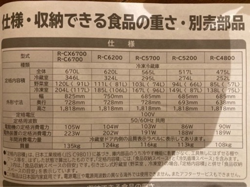 ヒタチ 冷蔵庫 475L