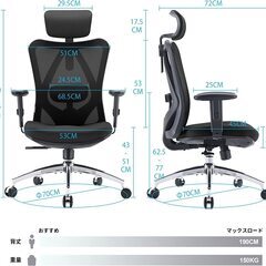 【定価20360円⇒11440円】SIHOO デスクチェア 人間工学 オフィスチェア ハイバック パソコンチェア S字立体背もたれ テレワーク 疲れない椅子 可動式アームレスト メッシュチェア 通気性 昇降ヘッドレスト ランバーサポート付き 135度ロッキング機能 事務椅子 社長椅子 テレワークチェア 在宅勤務 （M18 ブラック