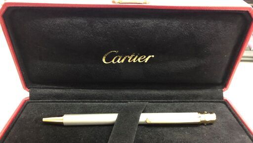 【未使用品】Cartier カルティエ ボールペン ST150192 サントス ボールペン スティールカラーラッカー ゴールドプレイテッド
