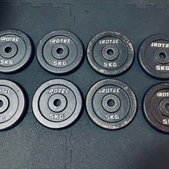 ダンベル60KGセット（アイアン） 片手30KG×2個セット+ ラバージムマット【50cm×50cm 厚み1.5cm 4枚3セット】 /IROTEC(アイロテック)