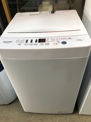 ハイセンス　洗濯機　4.5kg  2021年製