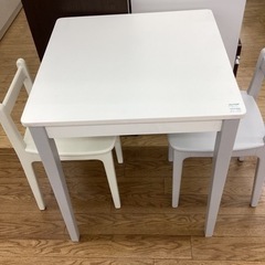 KA-61【新入荷　リサイクル品】ダイニング3点セット　白系